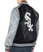 Chicago White Sox Renegade Black/Silver Varsity Satin Jacket