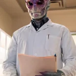 Resident Alien Harry Vanderspeigle White Doctor Coat
