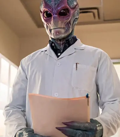 Resident Alien Harry Vanderspeigle White Doctor Coat