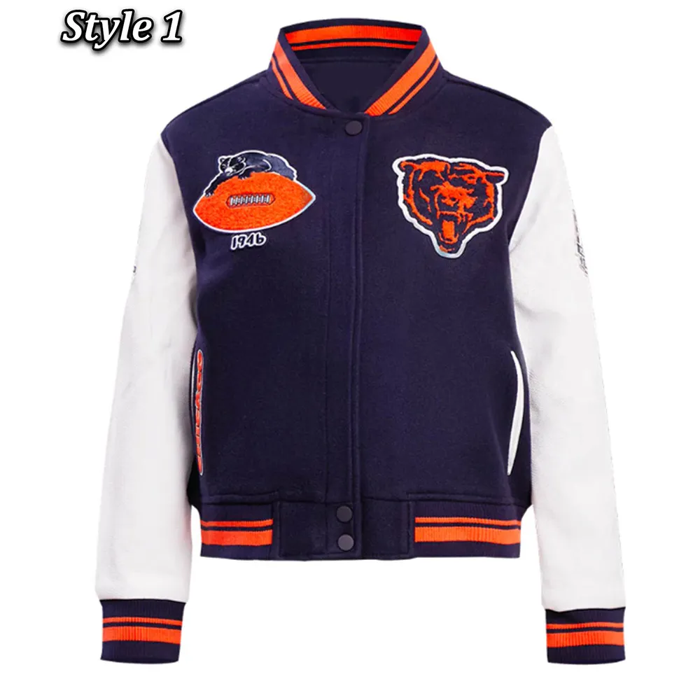 Retro Classic Rib Chicago Bears Varsity Jacket Retro Classic Rib Chicago Bears Varsity Jacket