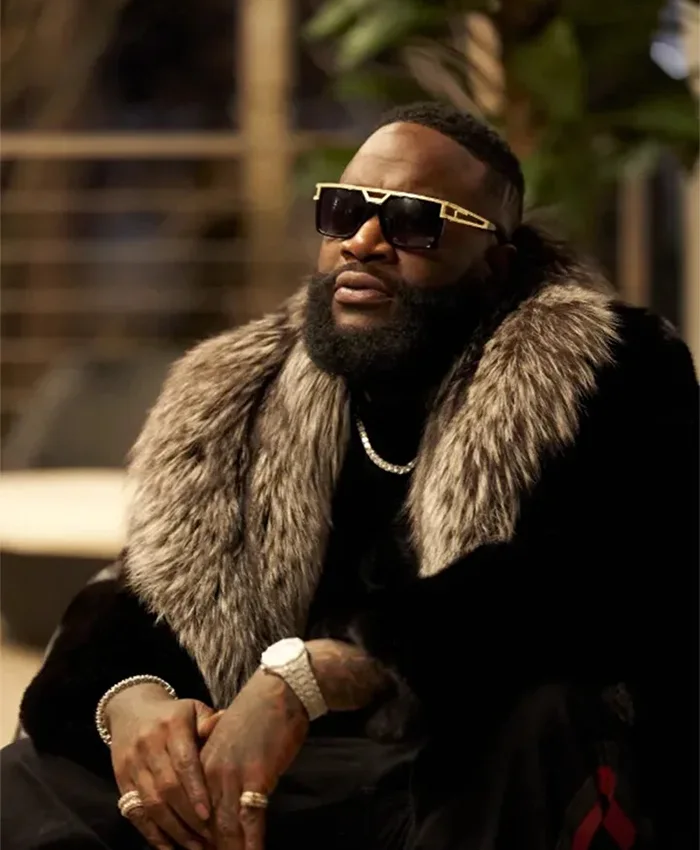 Rick Ross SuperFly Black Fur Coat Rick Ross SuperFly Black Fur Coat
