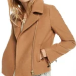 Riverdale Betty Cooper Camel Wool Biker Jacket