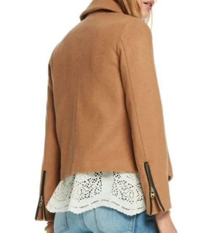 Riverdale Betty Cooper Camel Wool Biker Jacket