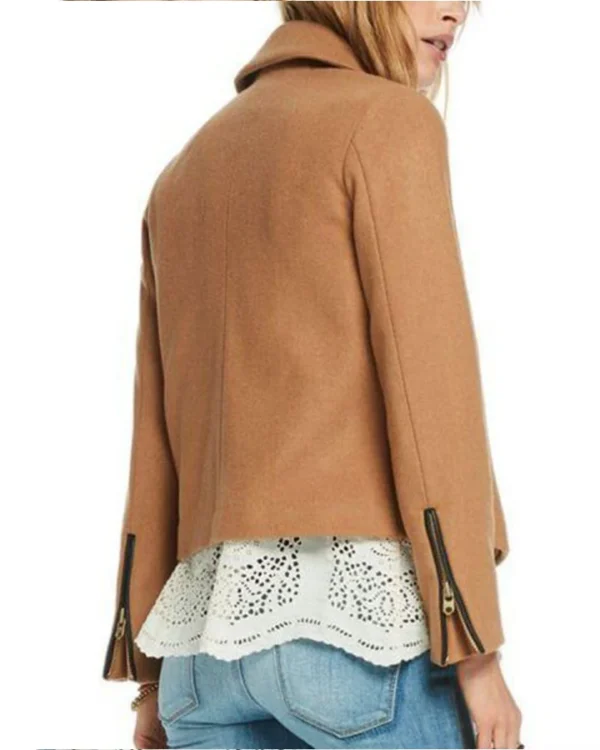 Riverdale Betty Cooper Camel Wool Biker Jacket
