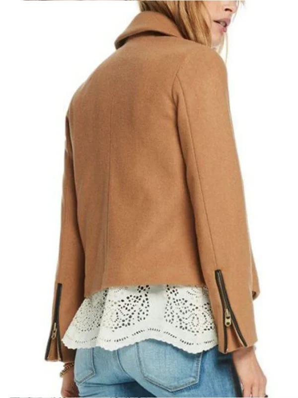 Riverdale Betty Cooper Camel Wool Biker Jacket