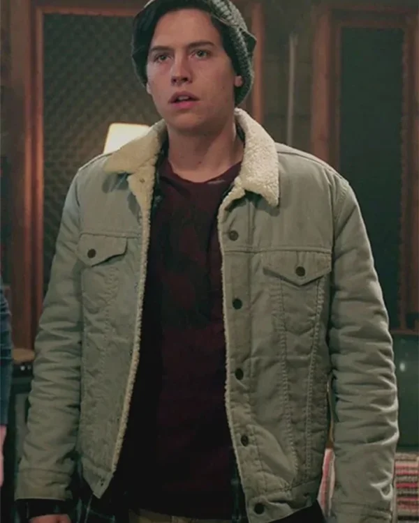 Riverdale Cole Sprouse Fur Collar Grey Jacket