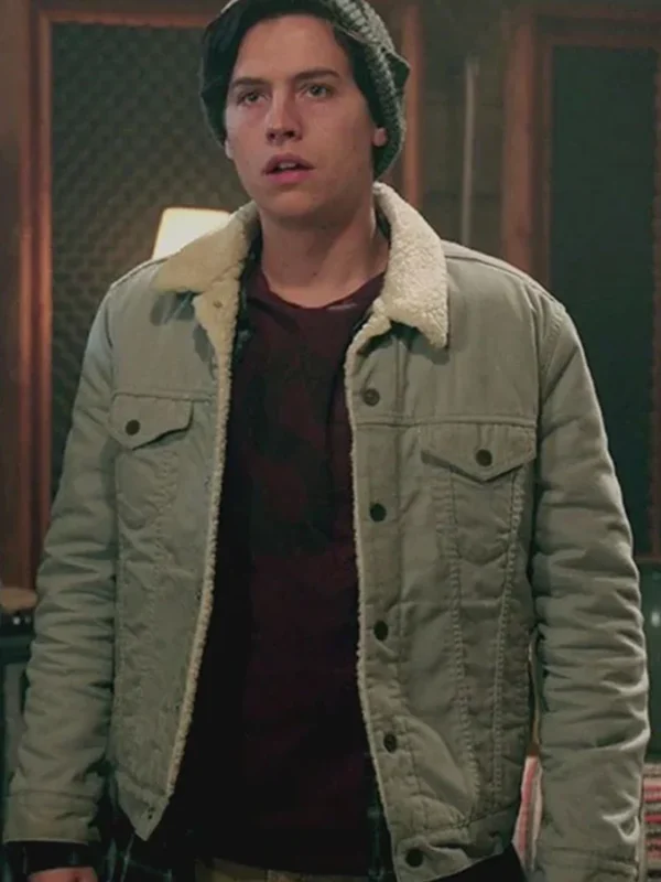 Riverdale Cole Sprouse Fur Collar Grey Jacket