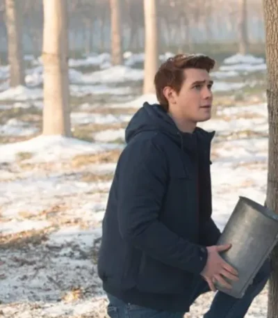 Riverdale S02 KJ Apa Blue Cotton Hooded Jacket