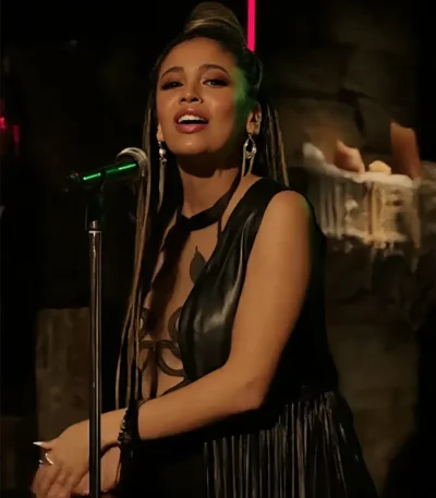 Riverdale S05 Toni Topaz Fringe Leather Black Vest
