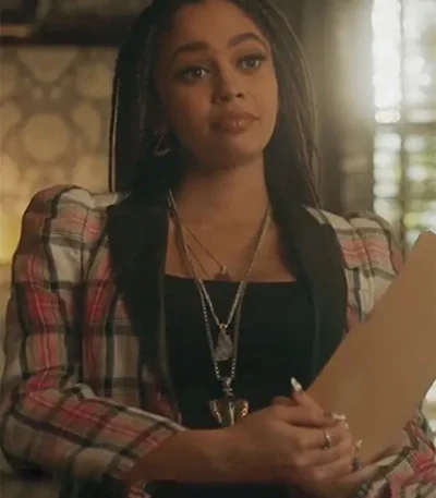 Riverdale S05 Toni Topaz Pink Checked Plaid Blazer