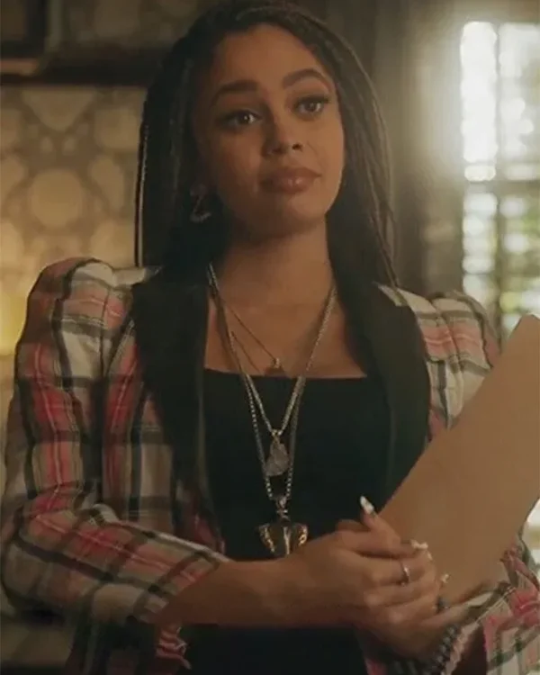 Riverdale S05 Toni Topaz Pink Checked Plaid Blazer