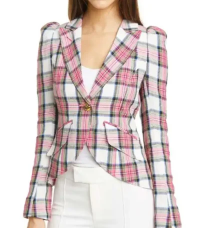 Riverdale S05 Toni Topaz Pink Checked Plaid Blazer