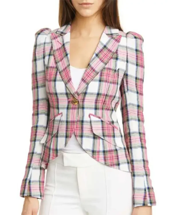 Riverdale S05 Toni Topaz Pink Checked Plaid Blazer