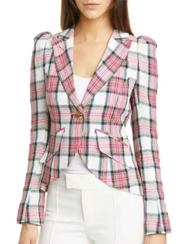 Riverdale S05 Toni Topaz Pink Checked Plaid Blazer