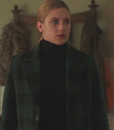 Riverdale S5 Betty Cooper Green Wool Plaid Trench Coat