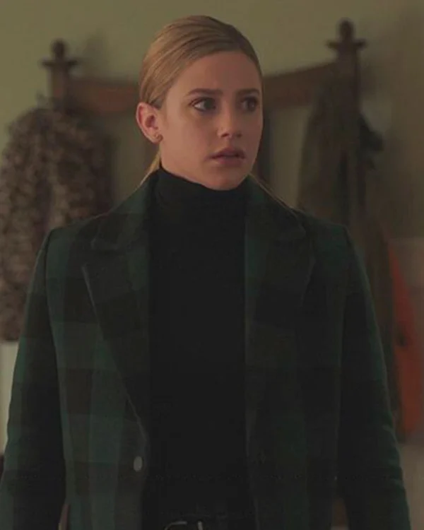Riverdale S5 Betty Cooper Green Wool Plaid Trench Coat