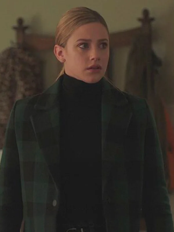 Riverdale S5 Betty Cooper Green Wool Plaid Trench Coat