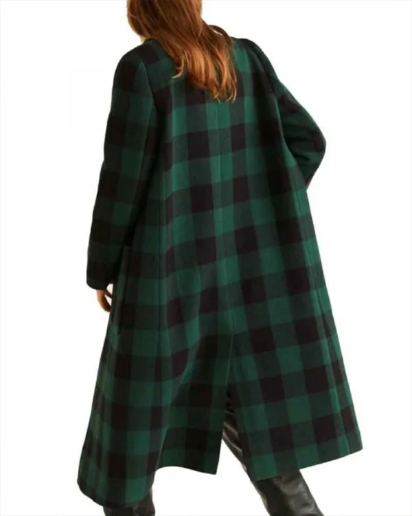 Riverdale S5 Betty Cooper Green Wool Plaid Trench Coat