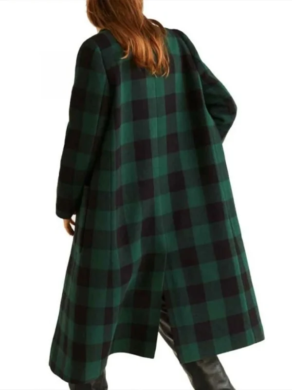 Riverdale S5 Betty Cooper Green Wool Plaid Trench Coat