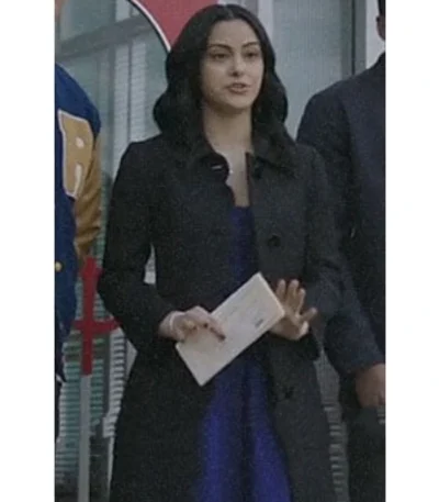 Riverdale Veronica Lodge Black Scalloped Coat