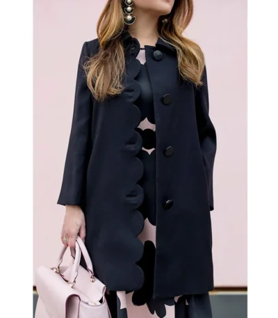 Riverdale Veronica Lodge Black Scalloped Coat