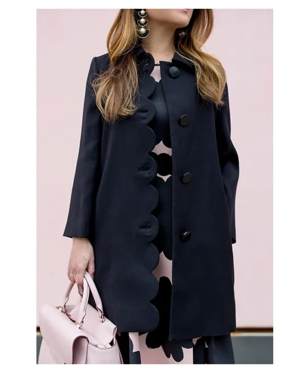 Riverdale Veronica Lodge Black Scalloped Coat