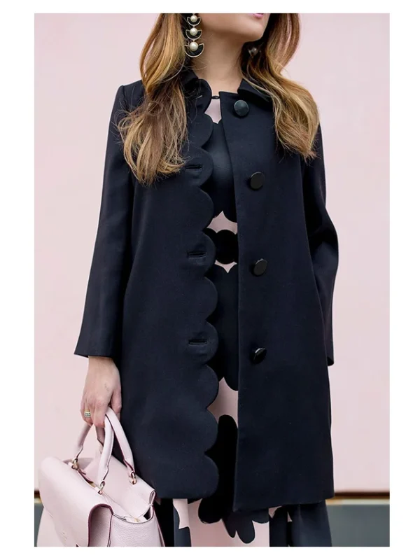 Riverdale Veronica Lodge Black Scalloped Coat