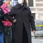 Robyn McCall The Equalizer Shirt Style Collar Black Coat