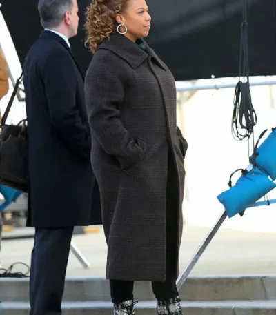 Robyn McCall The Equalizer Shirt Style Collar Black Coat