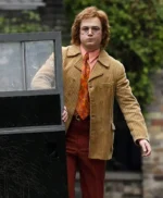 Rocketman Taron Egerton Beige Coat