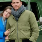 Round And Round 2023 Bryan Greenberg Green Bomber Jacket