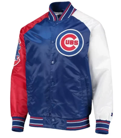 Royal-Red Chicago Cubs Reliever Varsity Satin Jacket