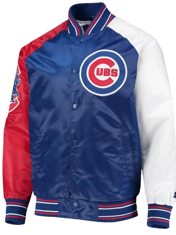 Royal-Red Chicago Cubs Reliever Varsity Satin Jacket