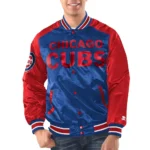Royal-Red Chicago Cubs Renegade Varsity Satin Jacket