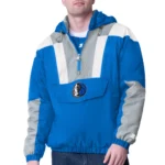 Royal/Silver Dallas Mavericks Charger Half-Zip Pullover Jacket