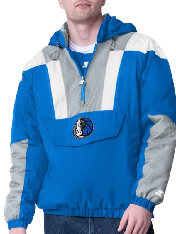 Royal/Silver Dallas Mavericks Charger Half-Zip Pullover Jacket