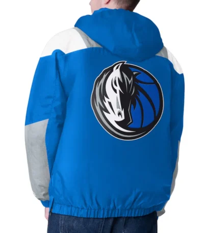 Royal/Silver Dallas Mavericks Charger Half-Zip Pullover Jacket
