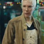 Russian Doll S02 Lizzy Suede Leather Varsity Bomber Jacket