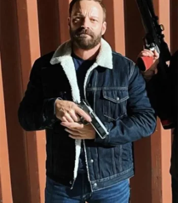 Ryan Robbins Sniper Rogue Mission Blue Shearling Jacket