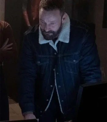 Ryan Robbins Sniper Rogue Mission Blue Shearling Jacket