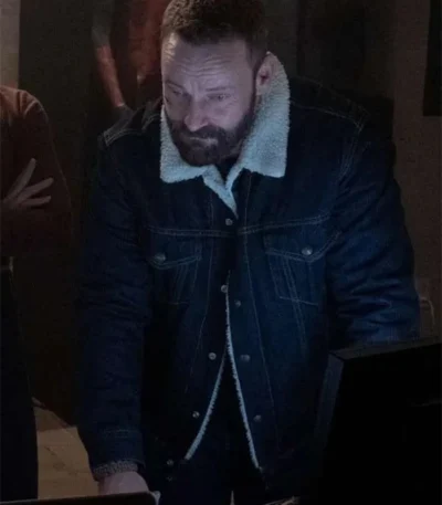 Ryan Robbins Sniper Rogue Mission Blue Shearling Jacket