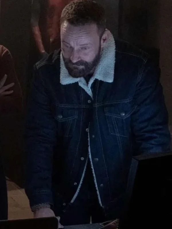 Ryan Robbins Sniper Rogue Mission Blue Shearling Jacket