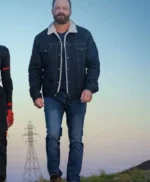 Ryan Robbins Sniper Rogue Mission Blue Shearling Jacket