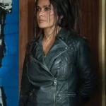 Salma Hayek The Hitman’s Wife’s Bodyguard Leather Black Jacket