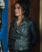 Salma Hayek The Hitman’s Wife’s Bodyguard Leather Black Jacket