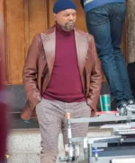 Samuel Jackson John Shaft 2019 Brown Leather Blazer Coat