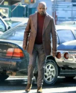 Samuel Jackson John Shaft 2019 Brown Leather Blazer Coat