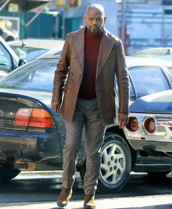 Samuel Jackson John Shaft 2019 Brown Leather Blazer Coat
