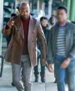 Samuel Jackson John Shaft 2019 Brown Leather Blazer Coat