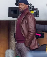 Samuel Jackson John Shaft 2019 Brown Leather Blazer Coat